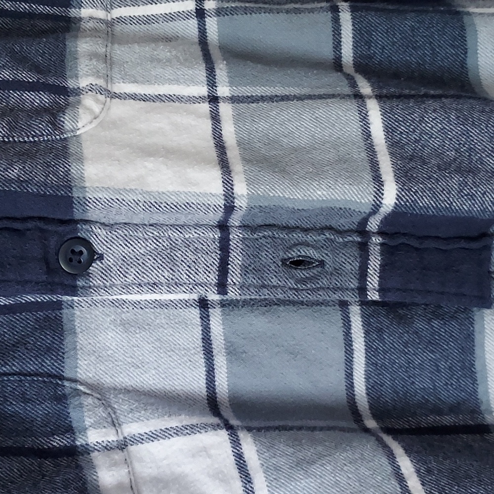 American Eagle Large Button Down Blues/White Shirt - image 8